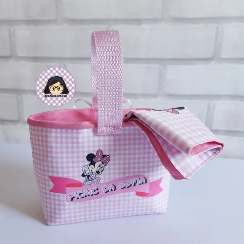 Kit 15 mini cestinhas e 15 toalhinhas Picnic da Minnie