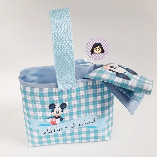 Kit 15 mini cestinhas e 15 toalhinhas Picnic do Mickey