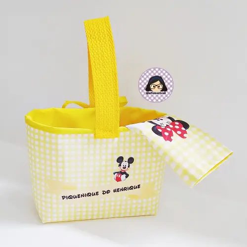 Kit 15 mini cestinhas e 15 toalhinhas Picnic Minnie e Mickey Amar