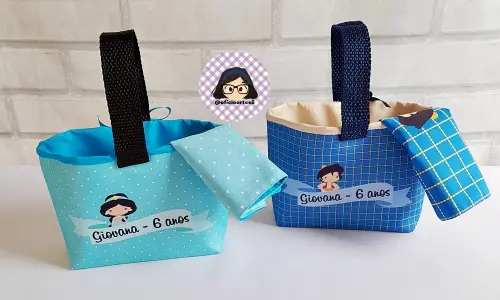 Kit 15 mini cestinhas e 15 toalhinhas Jasmine e Príncipe
