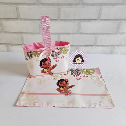 Kit 15 mini cestinhas e 15 toalhinhas Moana Baby