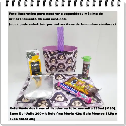 Kit 15 mini cestinhas e 15 toalhinhas Raposinha