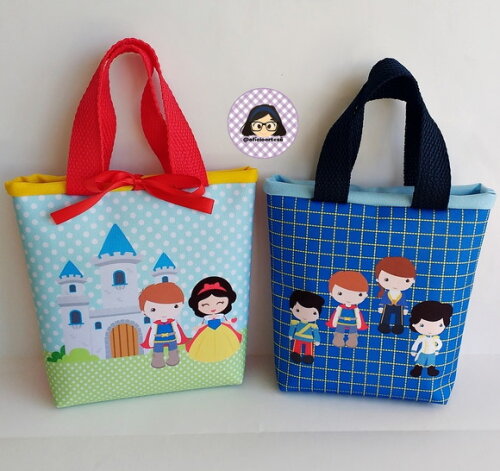 Kit 20 Lembrancinhas Branca de Neve Bolsinhas ou Sacolinhas 18cmx19cm
