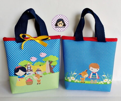 Kit 20 Lembrancinhas Branca de Neve Bolsinhas ou Sacolinhas 18cmx19cm