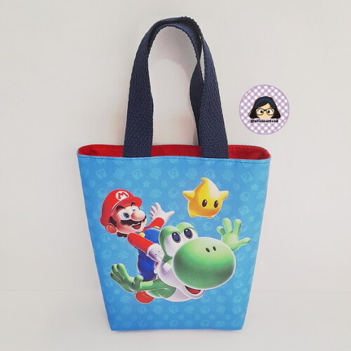 Kit 20 Lembrancinhas Super Mario Sacolinhas 18cm x 19cm