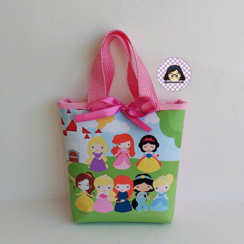 Kit 20 Lembrancinhas Princesas Bolsinhas ou Sacolinhas 18cm x 19c