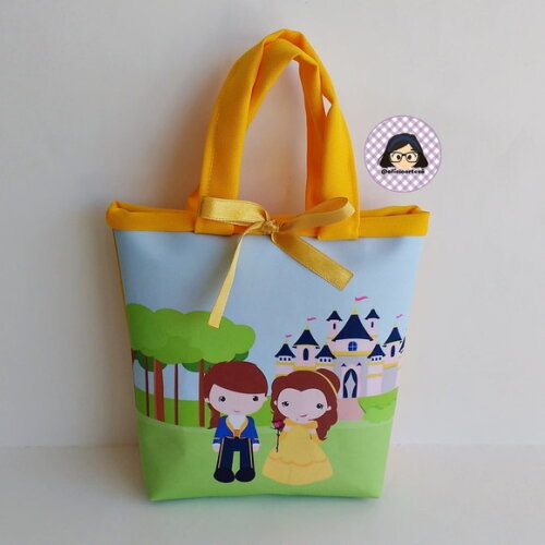 Kit 20 Lembrancinhas a Bela e a Fera Bolsinhas 18cm x 19cm