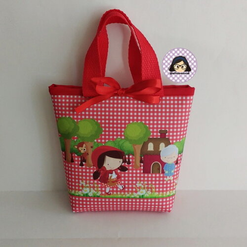 Kit 20 Lembrancinhas Chapeuzinho Vermelho Bolsinhas 18 cm x 19 cm