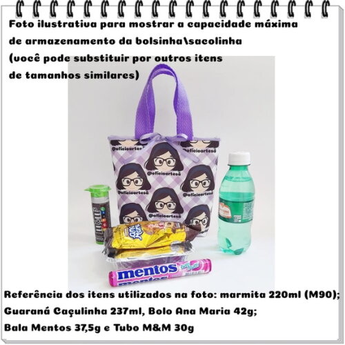 Kit 20 Lembrancinhas Branca de Neve Bolsinhas 18cm x 19cm
