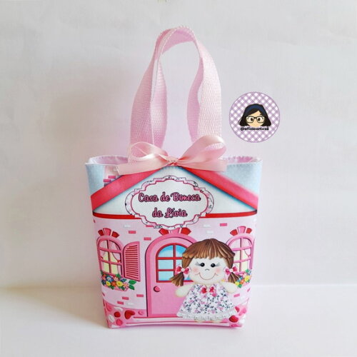 Kit 20 Lembrancinhas Casa de Bonecas Bolsinhas 18cmx19cm