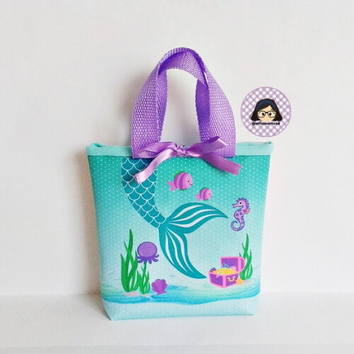Kit 20 Lembrancinhas Sereia Bolsinhas 18 cm x 19 cm