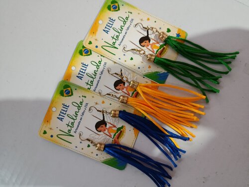 Kit brinco verde amarelo e azul