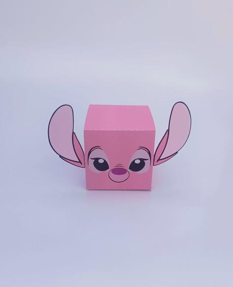 Caixas Cubo Tema Stitch, Rostinho Stitch e Angel