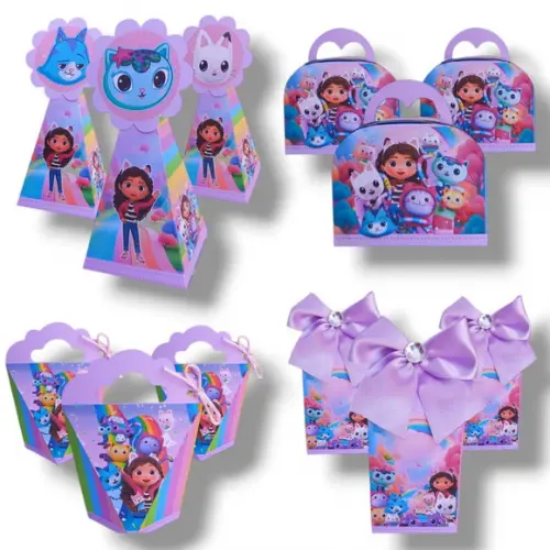 20 Caixas Personalizadas a Casa Mágica da Gabby com Laços