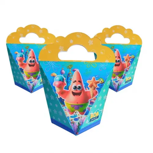 20 Caixas Personalizadas Bob Esponja com Laços.