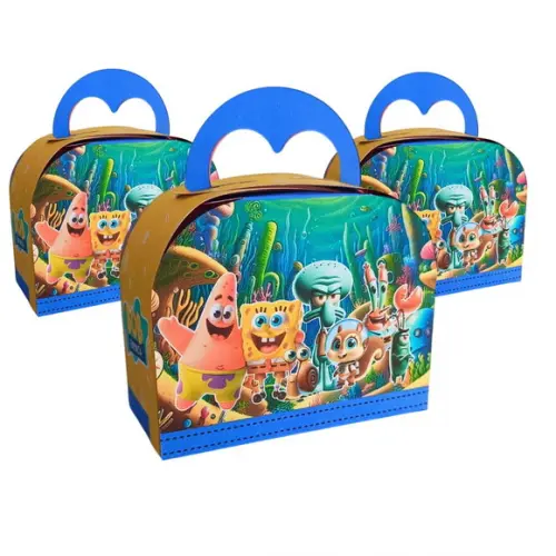 20 Caixas Personalizadas Bob Esponja com Laços.