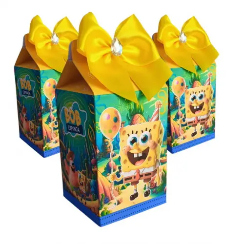 20 Caixas Personalizadas Bob Esponja com Laços.