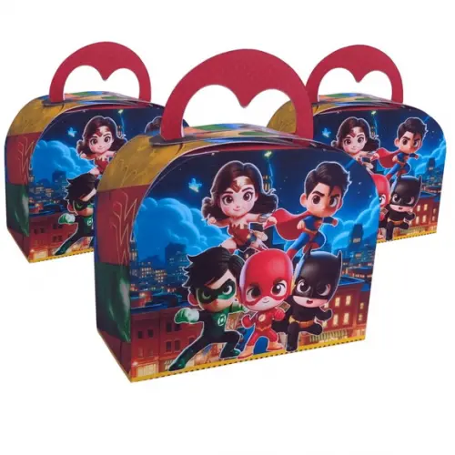 20 Caixas Personalizadas Tema Heróis com Laços.