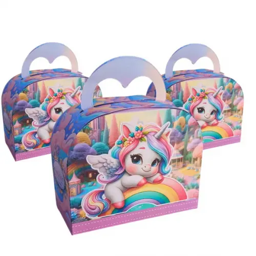 20 Caixas Personalizadas Tema Unicórnio com Laços.