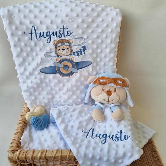 Kit Manta Pipoquinha e Naninha Urso Aviador