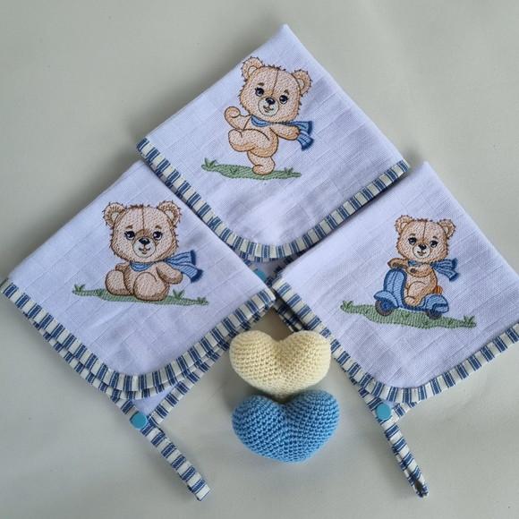 Trio de Babitas com Prendedor de Chupeta Menino