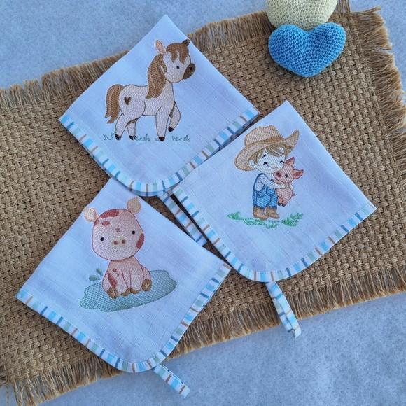 Trio de Babitas com Prendedor de Chupeta Menino
