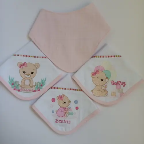 Kit 3 Babítas Ursinho e Um Babador