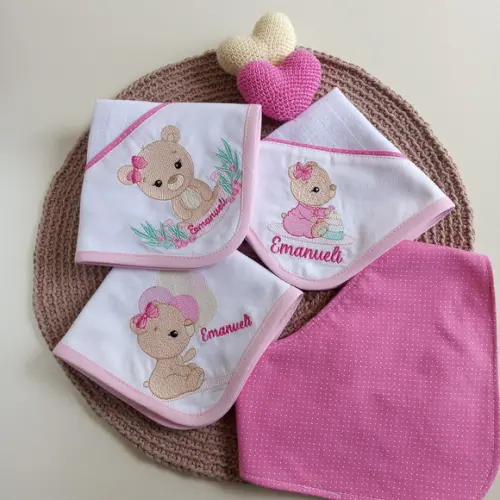 Kit 3 Babítas Ursinho e Um Babador