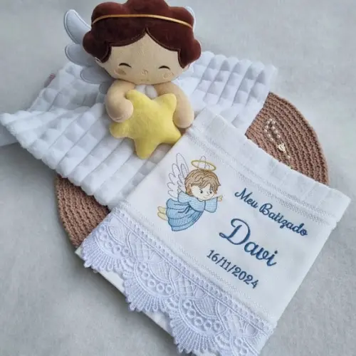 Kit Batizado Naninha e Toalha Anjo