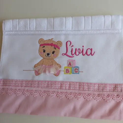 Kit Bebê com Toalha Banho,porta Caderneta,toalha Boca Ursa