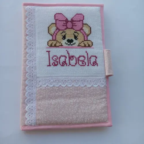 Kit Isabela Toalha de Boca e Porta Caderneta