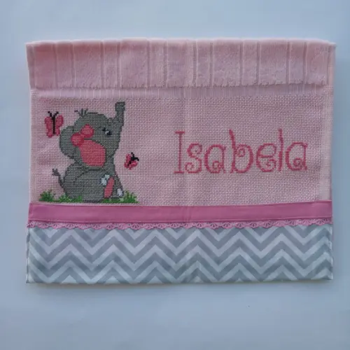 Kit Isabela Toalha de Boca e Porta Caderneta
