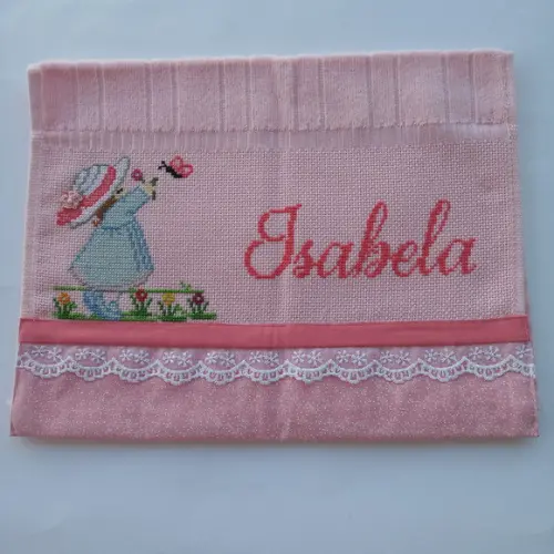 Kit Isabela Toalha de Boca e Porta Caderneta