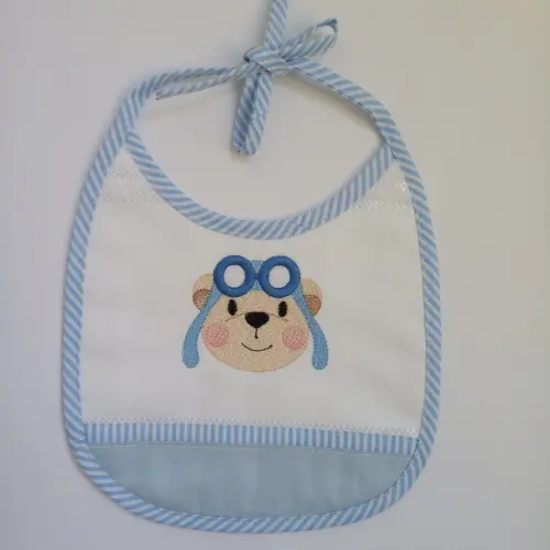 Kit Toalha Banho,toalha Boca,porta Caderneta Urso Aviador