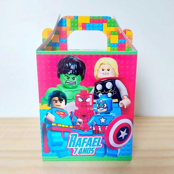 Caixa Maleta Lego Super Herois Personalizada Infantil