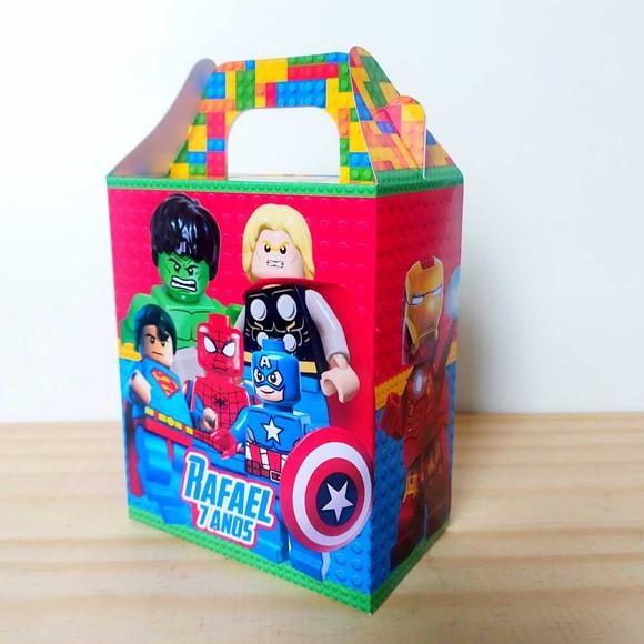 Caixa Maleta Lego Super Herois Personalizada Infantil