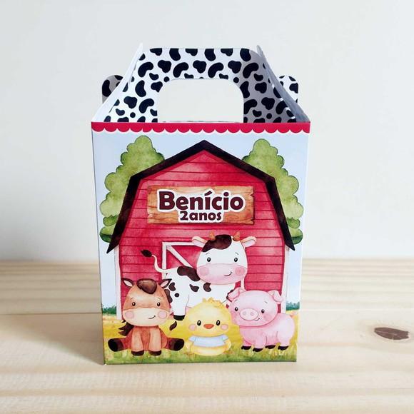 Caixa Maleta Surpresa Fazendinha Personalizada Infantil