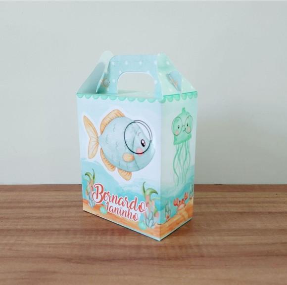 Caixa Maleta Surpresa Fundo do Mar Personalizada Infantil