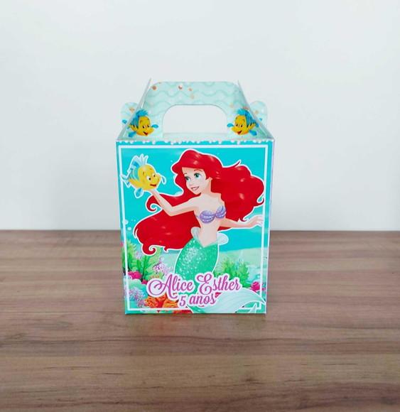Caixa Maleta Surpresa Pequena Sereia Personalizada Infantil