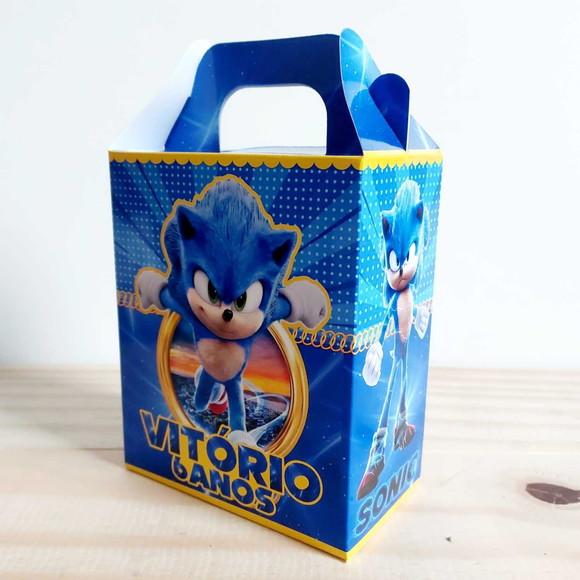 Caixa Maleta Surpresa Sonic Hedgehog Personalizada Infantil