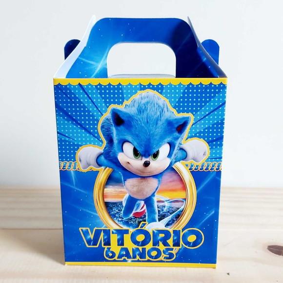 Caixa Maleta Surpresa Sonic Hedgehog Personalizada Infantil