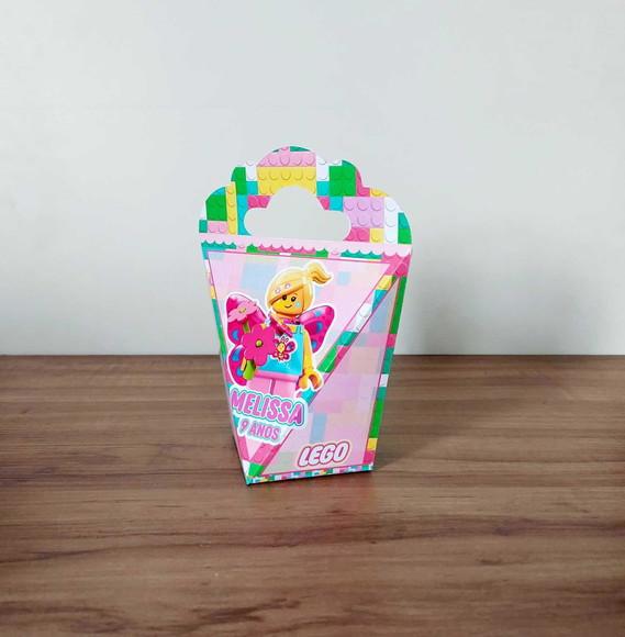 Kit 15 Caixinhas Personalizadas Lego Menina