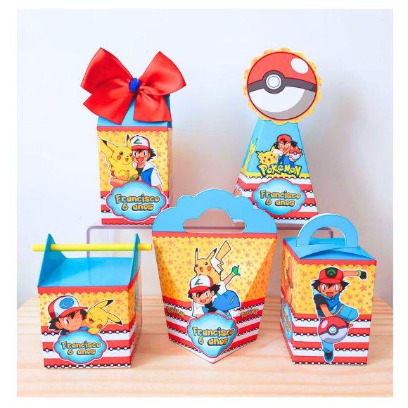 Kit 15 Caixinhas Personalizadas Pokémon