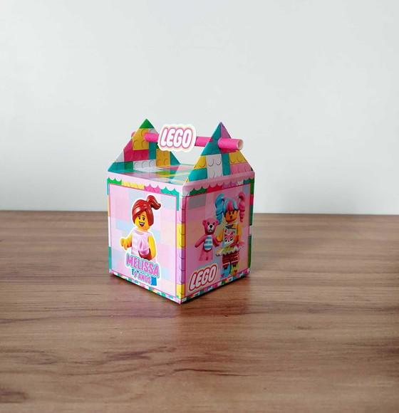 Kit 20 Caixinhas Personalizadas Lego Menina