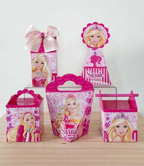 Kit 30 Caixinhas Personalizadas Barbie