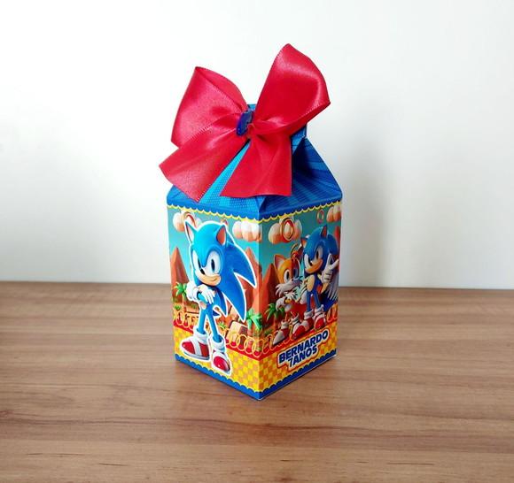 Kit 30 Caixinhas Personalizadas Sonic Lembrancinha Festa