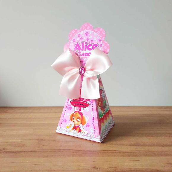 Kit 40 Caixinhas Personalizadas Patrulha Canina Skye Menina