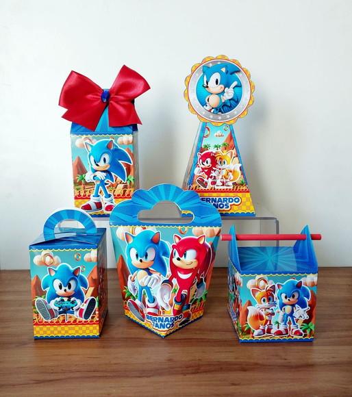 Kit 50 Caixinhas Personalizadas Sonic Lembrancinha Festa