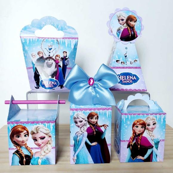 Kit Festa 15 Caixinhas Personalizadas Frozen