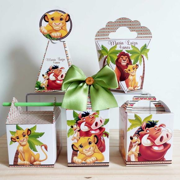 Kit Festa 15 Caixinhas Personalizadas Rei Leão